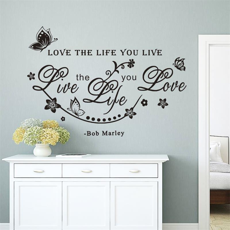 Live Life Love Wall sticker Quotes wall decals vinyl decal Living room Bedroom decoration Wallpaper