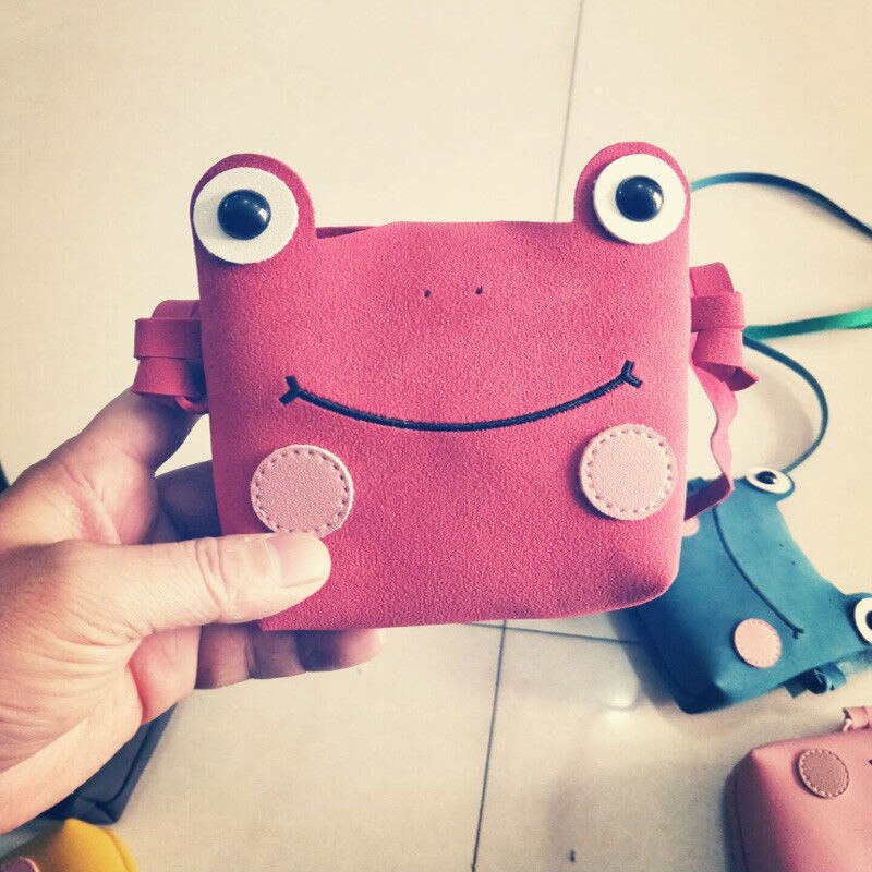 Cute Mini Bags Children Handbag For Girls Cartoon Frog PU Leather Shoulder Bag Kids Messenger Bags