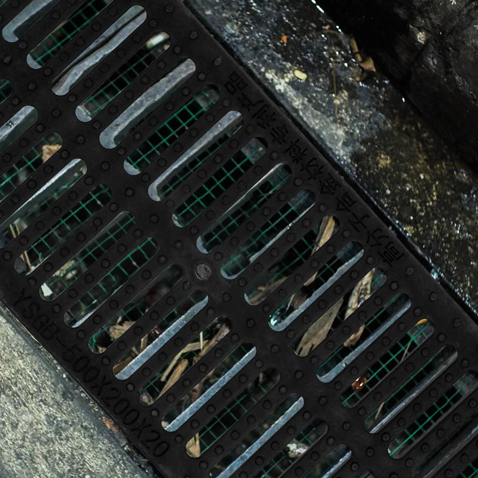 Plastic Trench Cover 500x200x20mm Drain Grate Kitchen Restaurant Sewer Replaceable City Drainage Accessories Resin Manhole Cover