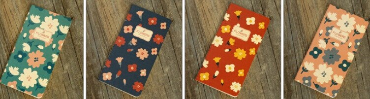 Bloc de notas de bolsillo para diario Vintage, bonito cuaderno en blanco de la serie Flor Retro, para estudiantes, 1 ud./lote