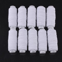 Hvid elastisk tråd sæt industriel symaskine tråd billig elastisk tråd til armbånd perler diy tilbehør 10 rulle / sæt