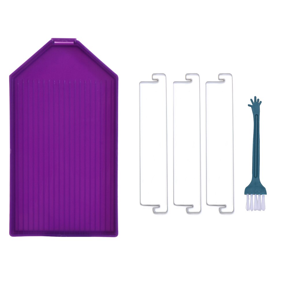 Heart-Shaped Diamond Painting Tray Beading Plates Square Round Rhinestone Storage Tray Cross Stitch Embroidery Accessories: 14x7.8x1.5cm 	purple