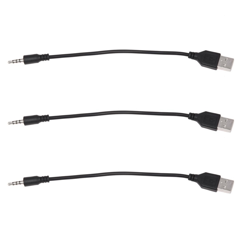 3X 3.5Mm Plug AUX Audio Jack To USB 2.0 Male Charger Cable Adapter Cord For Car MP3: Default Title