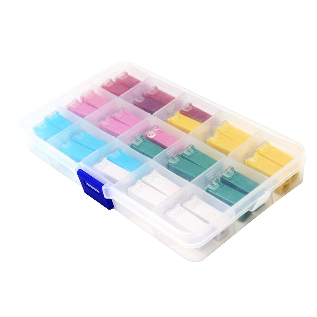 Caja de surtido de fusibles Jcase, 30 piezas, F2828-Z, 20A, 25A, 30A, 40A, 50A, 60A