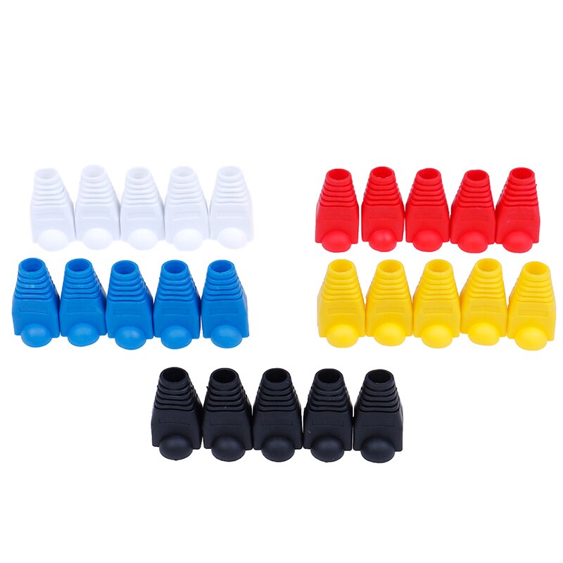 20pcs/lot Rj-45 Adapter Cap Rj45 Cat5 Cat6 Cover Cap Socket Boots Cap Head Protect Plastic 5 Colors