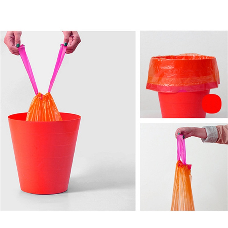 1 Roll Of 15 Multicolor Drawstring Garbage Bags Bathroom Bedroom Office Garbage Bag Sturdy And Durable Multifunctional Bag