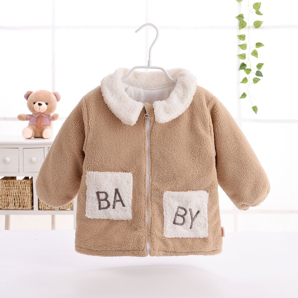 Baby Kleding Katoenen Jas Voor Kinderen Kinderen Herfst Winter Outdoor Warme Pak Jassen Kleding Jongens Meisjes: Light coffee / 90CM