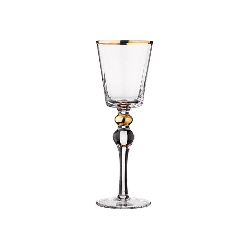 European Style Ripple Gold Red Wine Glass Goblet Champagne Cup Palace Restaurant Family Crystal Wine Drinkware