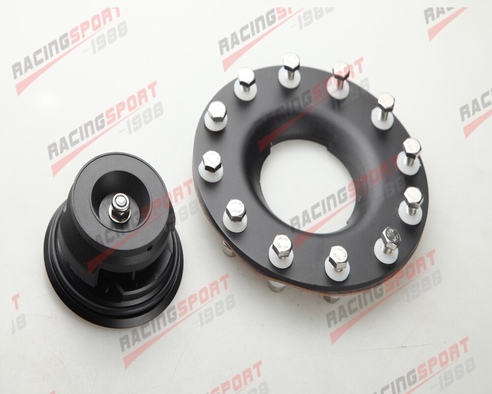 Aluminum Billet Fuel Cell Cap Flush Mount 12 Bolt Silver or Black Anodized