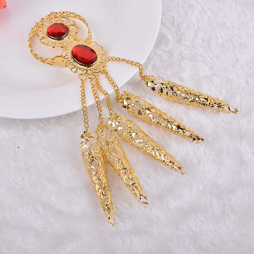 Pulsera de dedo hueca de Metal con diamantes de imitación para mujeres y niñas, joyería, 1 Uds.: Default Title