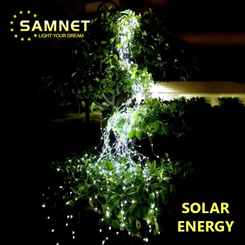 LED Solar Energy Garland Vines Falls Lights Outdoors Lantern String Lights For Wedding Christmas Tree Decoration As Solar Lamps