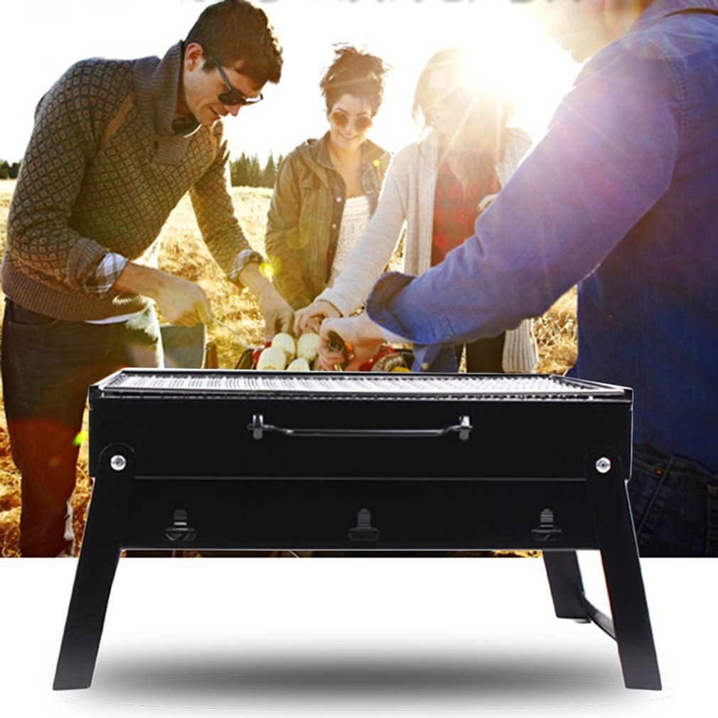 Parrilla de barbacoa portátil ultraligera de acero inoxidable plegable y de fácil almacenamiento para Camping y fogata