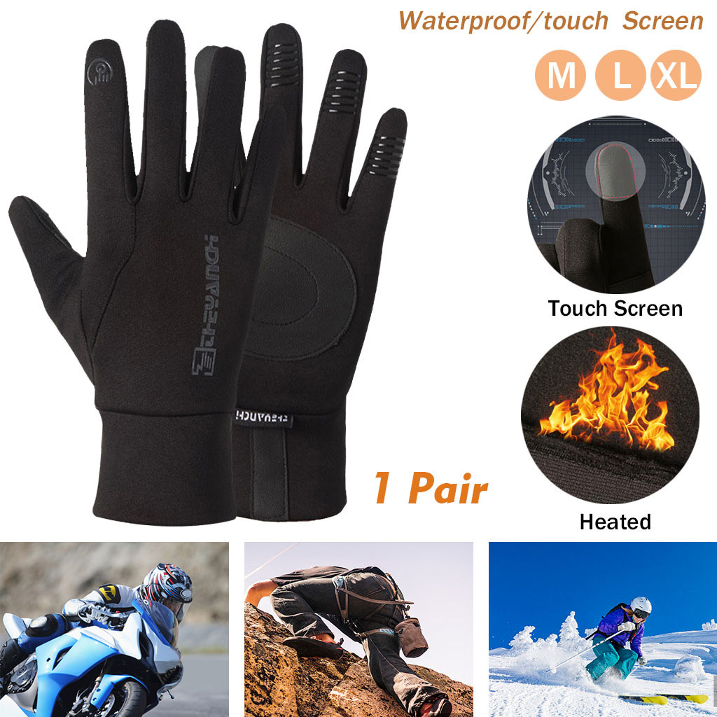 1Pair Skiing Gloves Unisex Thermal Outdoor Sports Waterproof Windproof Screen Induction Glove Cycling fishing Gloves#40