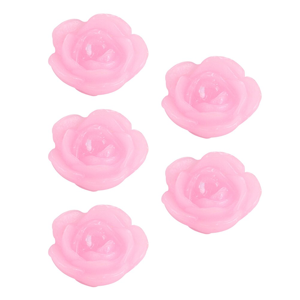 5Pcs Candles Decorative Romantic Flower Candles Rose Candles Floating Candles for Party