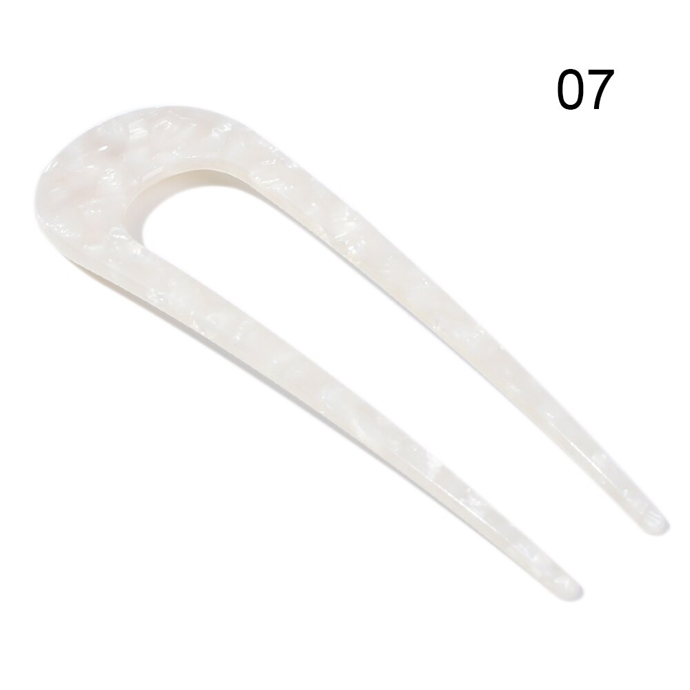 Retro U Shape Hair Clips Tortoise Shell U Sticks Pins Women Girls Hair Pin Stick Hair Fork Hairstyle Accessories: A7