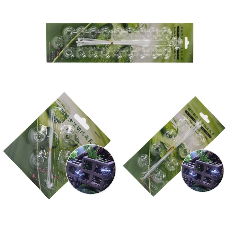 4/8/20 paquetes de ventosas para acuario con bridas de 2,8 cm de diámetro Ventosa de plástico suave transparente para fijación de manguera de pecera