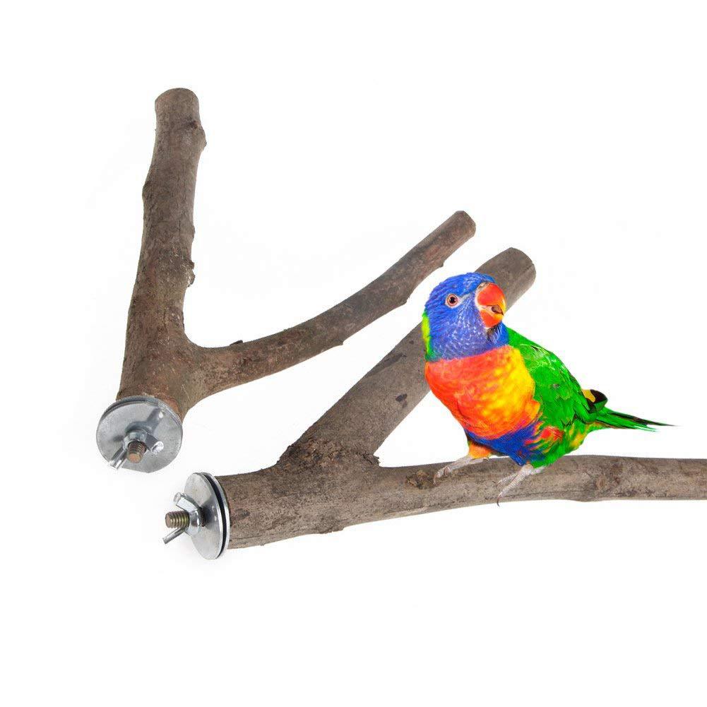 Nature perruche pour animaux de compagnie perruche suspendus jouer jouets oiseau Cage bois branche support perchoirs perroquet en bois Resk support Perches plate-forme