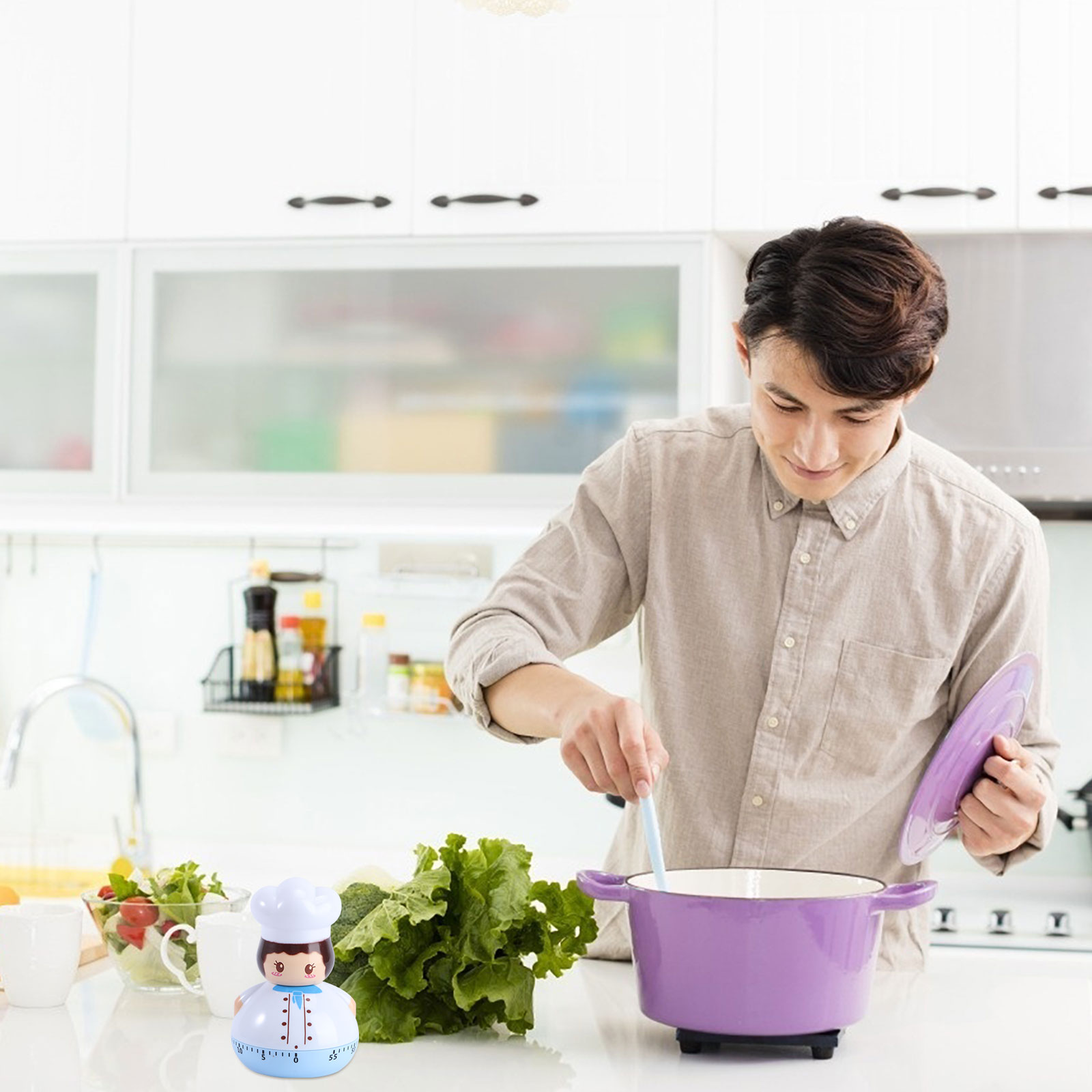 1pc Mechanical Timer Countdown Timer Cooking Timekeeper Reminder for Hotel Restaurant