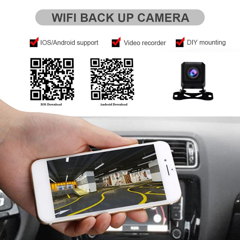 Wireless Car Rear View Camera WiFi Auto Reversing Camera Vehicle Dash Cam for All Vehicles