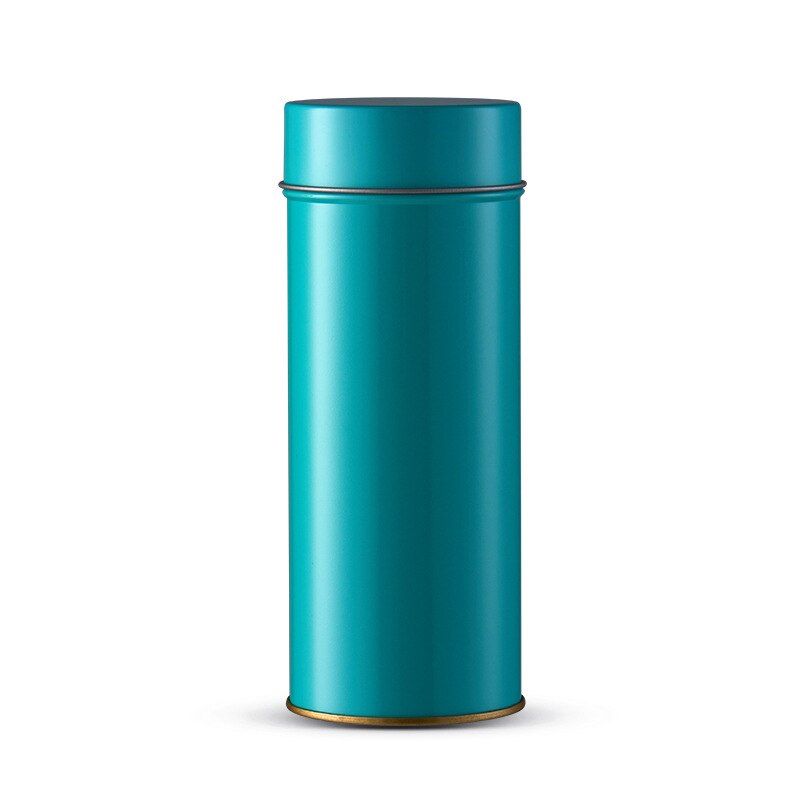 Tinplate Cans Metal Tea Cans Sealed Solid Color Simple Tea Boxes: sky blue