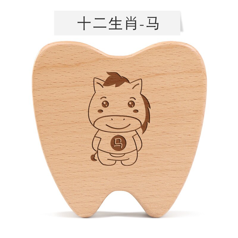 Stijl Houten Tanden Melktanden Gedenkteken Doos Meisje En Jongen Lanugo Kinderen Collectebus Baby Off Groeiende Permanente T: Y ishuai gou Teeth Horse