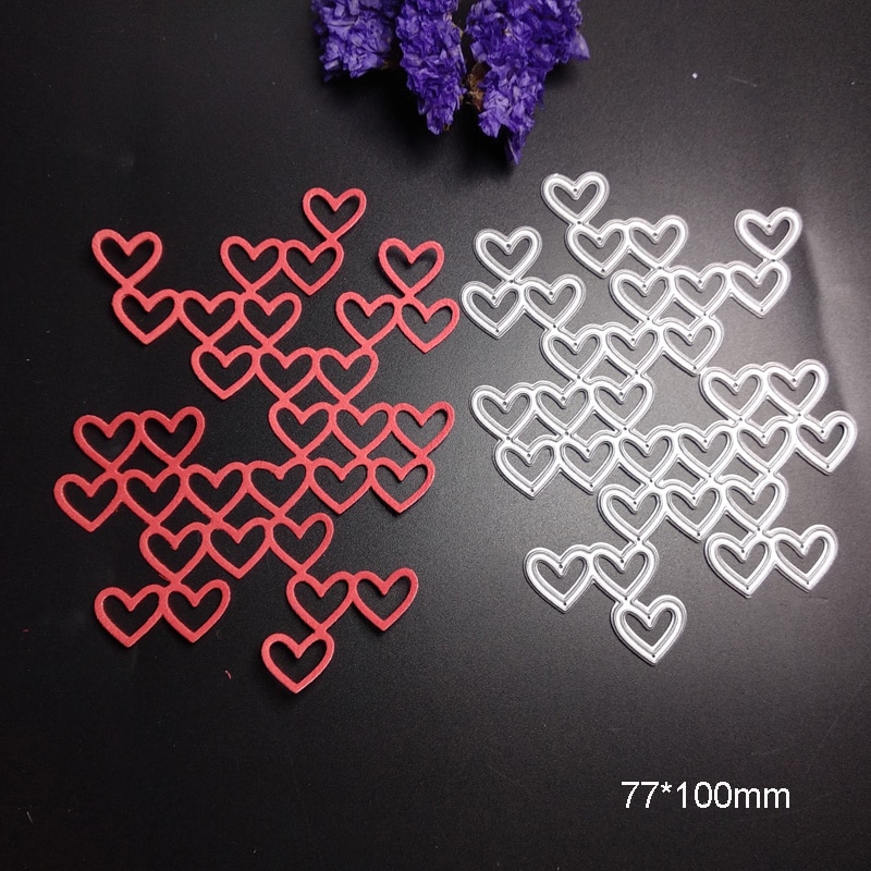 Metal Cutting Dies Stencil Hollow Heart Block Frame Dies Scrapbooking Craft Stamp Die Cut Christmas Wedding Card Making