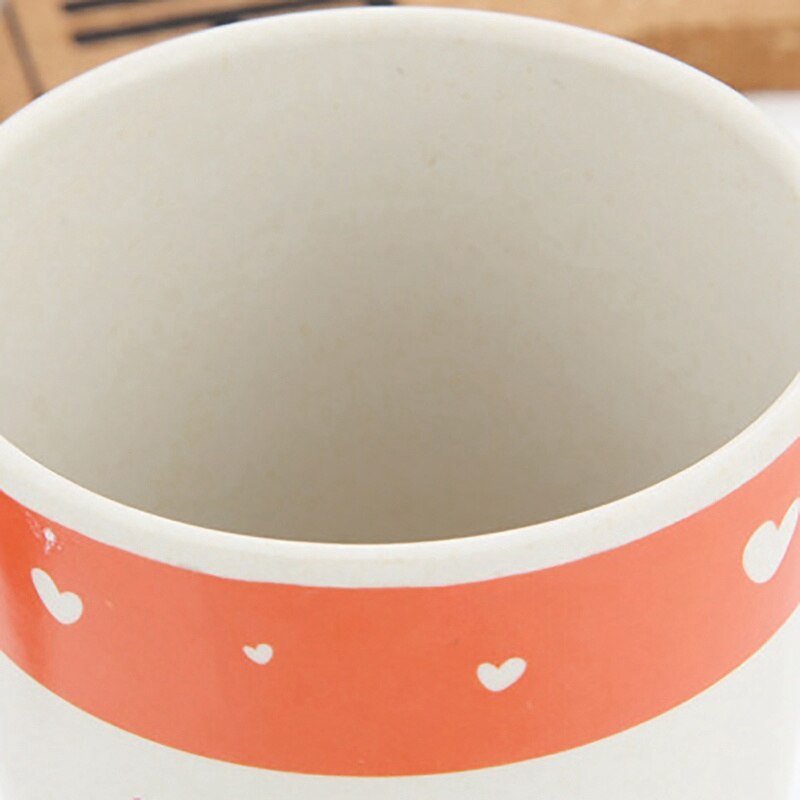 Taza de agua para niños, tazas de fibra de bambú para protección del medio ambiente para bebés, taza antideslizante con estampado de dibujos animados