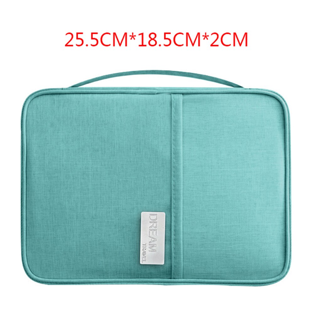 Waterproof Handbag Passport Holder Travel Wallet Multi-Function Credit Card Package Multi-Card Storage Pack Zipper Organizer: Tiffany-blue-big