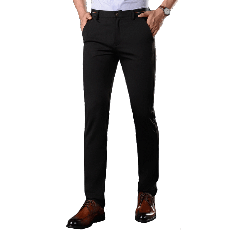 hommes mince costume pantalon hommes hiver décontracté bureau costume pantalon épaissir polaire pantalon élasticité costume pantalon