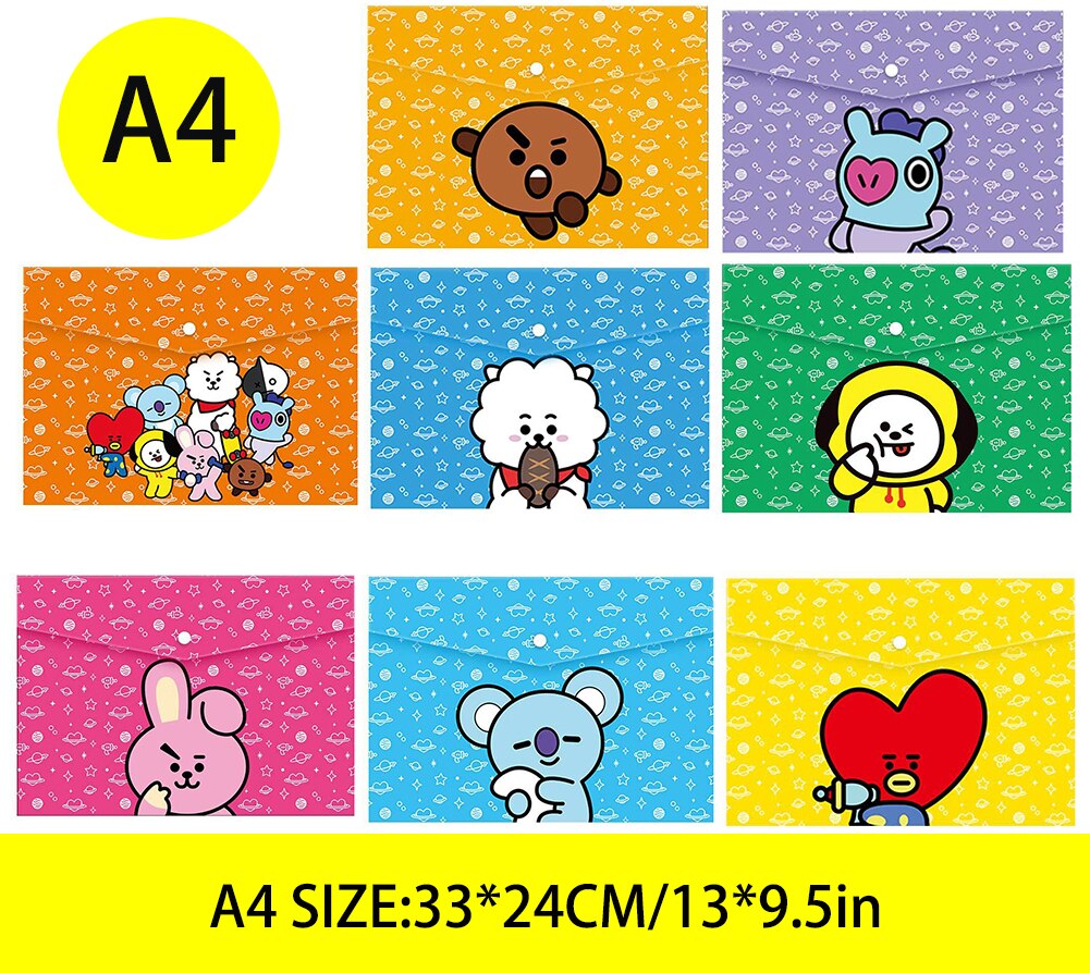 12pcs/set A4 file folder storage bag transparent plastic A5 document bag A3 office file bag school supplies paper bag folder