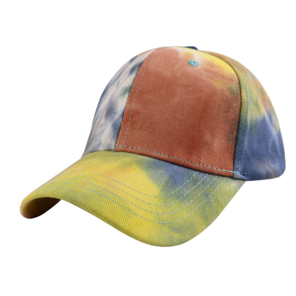 Tie-dye print cap tennis cap udendørs sport baseball tenis bomuld åndbar solskærm tennis caps hestehale cap: C