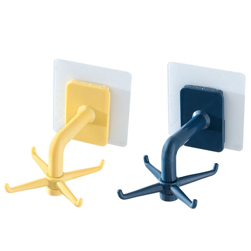 Wall Mounted 360 Rotating Coat Hanger Rotating four-claw storage hook without punching Kitchen Gadgets Accessories Bath Hook