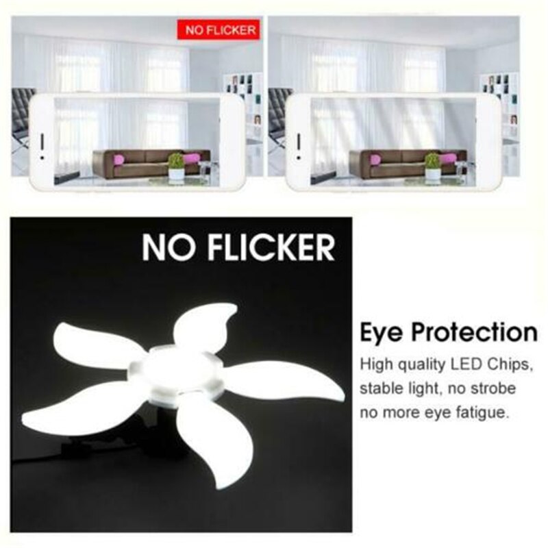 LED Garage Light Ceiling Lights 85-265V 30-75W Fixture Deformable Lamp Workshop Stadium LED Industrial Lighting Deformation Lamp