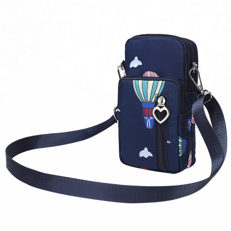 Vrouwen Handtassen Mini Tas Mobiele Telefoon Tassen Vrouwelijke Eenvoudige Kleine Crossbody Tassen Casual Dames Flap Schoudertas Gilrs Cion Portemonnee: Blue balloon