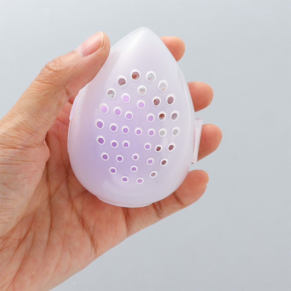1Pcs Beauty Sponge Stand Storage Case Makeup Blender Puff Holder Empty Cosmetic Egg Shaped Rack Transparent Puffs Drying Box