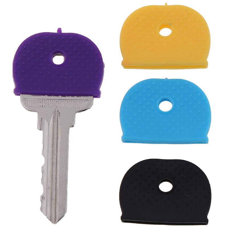 10/24/32Pcs Multi Color Key Covers Hollow Rubber Soft Key Locks Keys Cap Topper Keyring Key Case Easy Identification Of Door Key