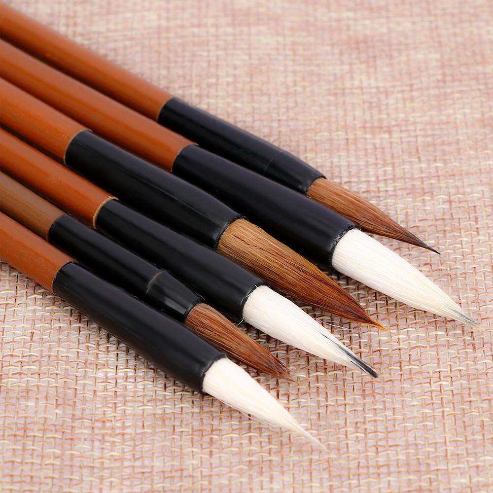 1 Set Traditional Chinese Calligraphy Brushes White Clouds Bamboo Wolf's Hair Writing Brush Calligraphy Painting Writing Brushes