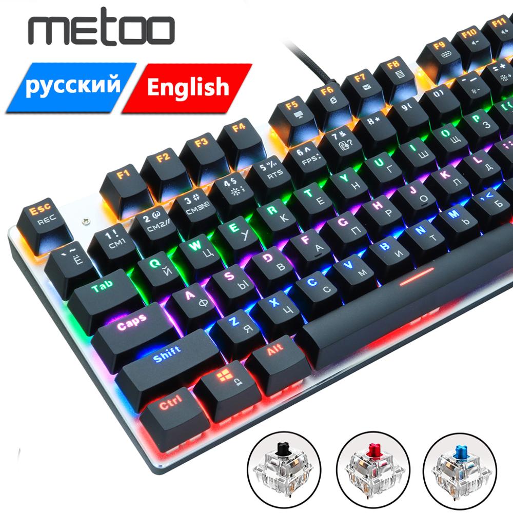 Wired Gaming Mechanical Keyboard Blue Red Switch 87/104keys Anti-ghosting Russian/US LED Backlit LED For Gamer Laptop Computer