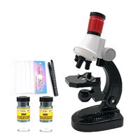 Beginner Microscope Science Kits for Kids, with 100X 400X 1200X and LED, Best for Educational Birthday Digital Microscope: Black