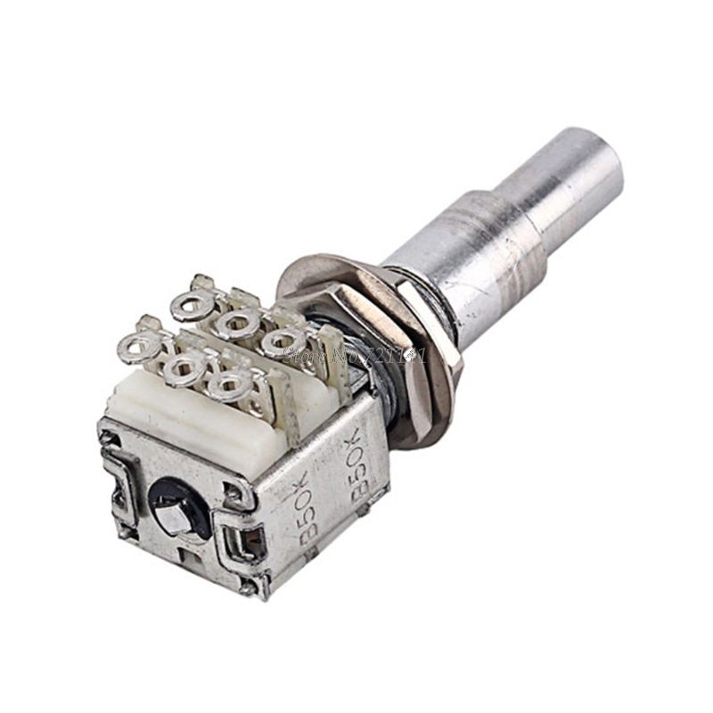Potentiometer For Guitar Bass Mini Dual Pots Stacked Concentric Potentiometer Center Detent B50K &Whosale