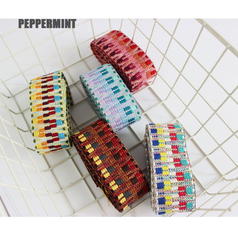 1 Yard 4 Cm Jacquard Tas Band Geweven Singels Lint Borduren Band Trim Accessoire Voor Tas/Kledingstuk/Homedeco gecontroleerd Kant