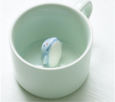 Tasse en céramique mignonne avec un animal dedans de 220 ml,mug, café, lait, thé, , dessin animé, d&#39;anniversaire, nouveauté, nouvel arrivage: Dolphin