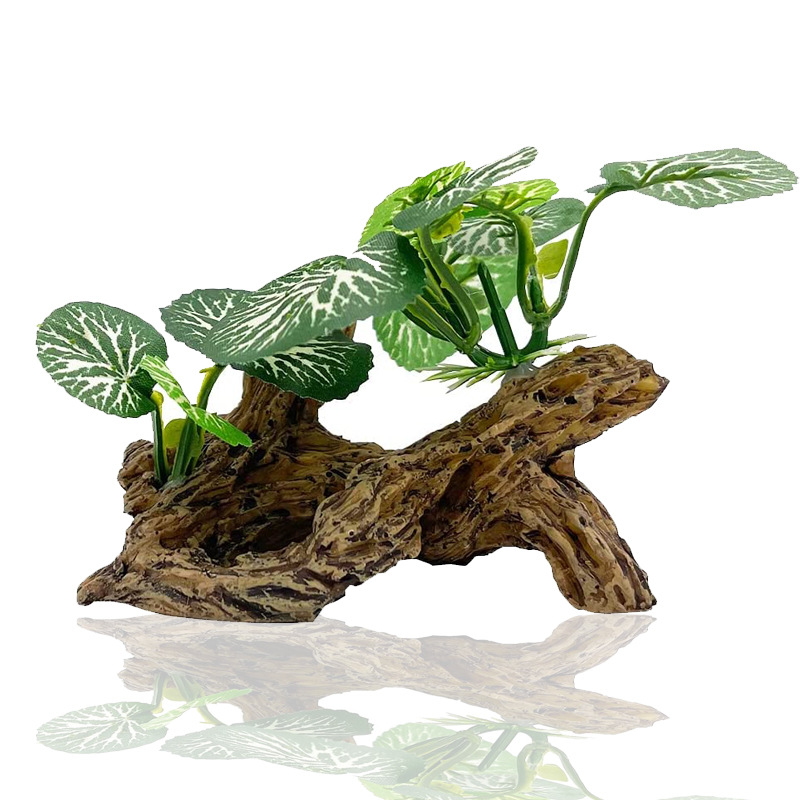 Ornamentos de aquário, plantas de simulação, decoração de paisagismo, tanque de peixes, plantas de água de plástico, flores, árvores, rochas, acessórios: Preto