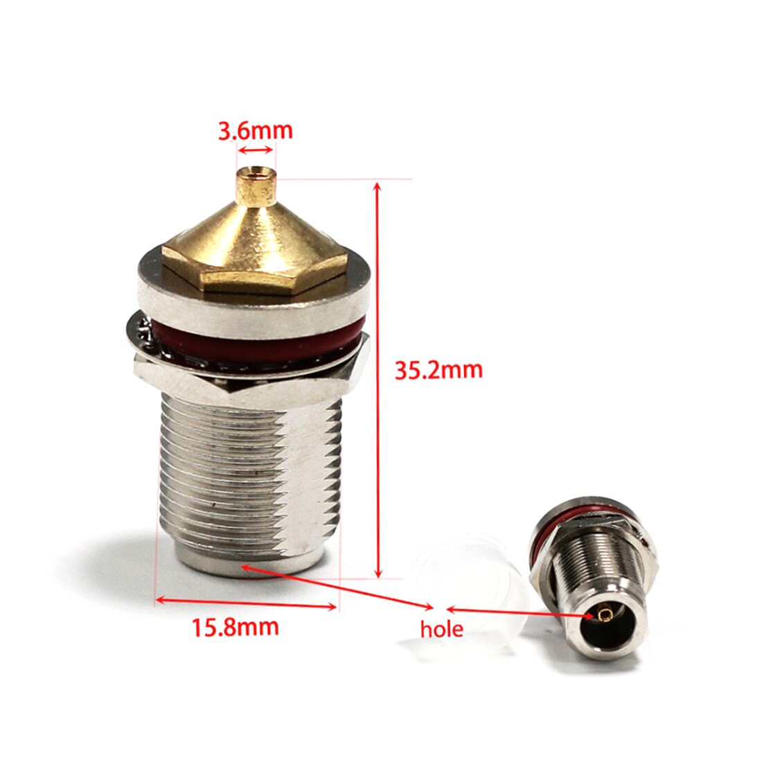 1pc N Weibliche Jack RF koax Konverter Stecker Lot Kabel RG405 086 "Gerade Vernickelt