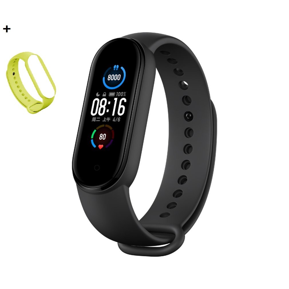 Newest Xiaomi Mi Band 5 Wristband 4 Color Heart Rate Fitness Tracker Bluetooth Sport Bracelet AMOLED Screen Miband 5: green