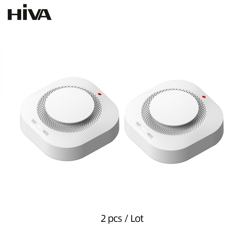 HIVA Wireless 433MHz Smoke Detector Fire Protection Home Alarm for Home Office Connect Alarm System Security Firefighters PA-441: black