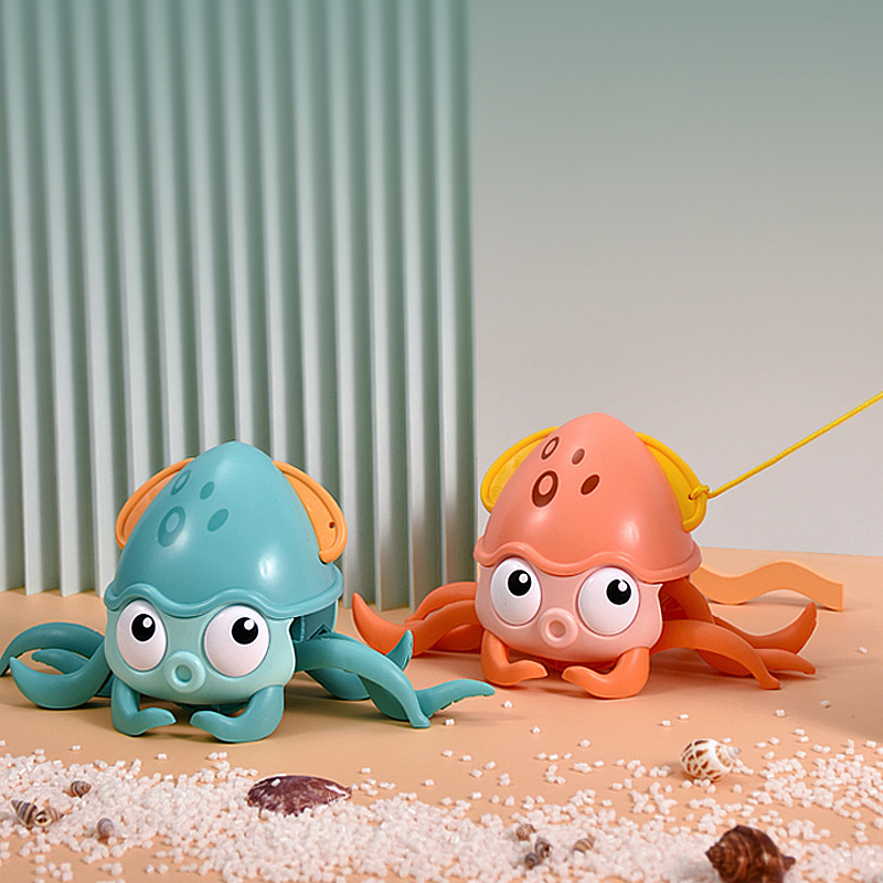 Kinderen Octopus Uurwerk Speelgoed Baby Baden Bad Speelgoed Touw Getrokken Kruipen Uurwerk Krab Op Land En Water Jongens Meisjes Speelgoed