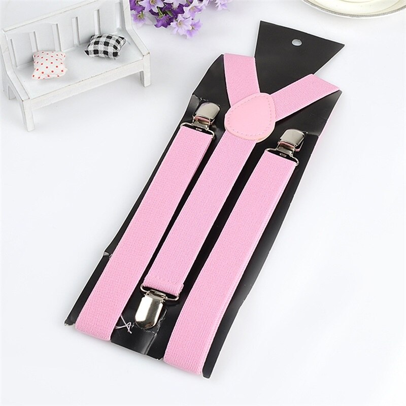 Vrouwen Mannen Verstelbare Vorm Elastische Clip-On Jarretelle Drie Clip Broek Bretels Bruiloft Strap Party Riem Mode Accessoires: Pink