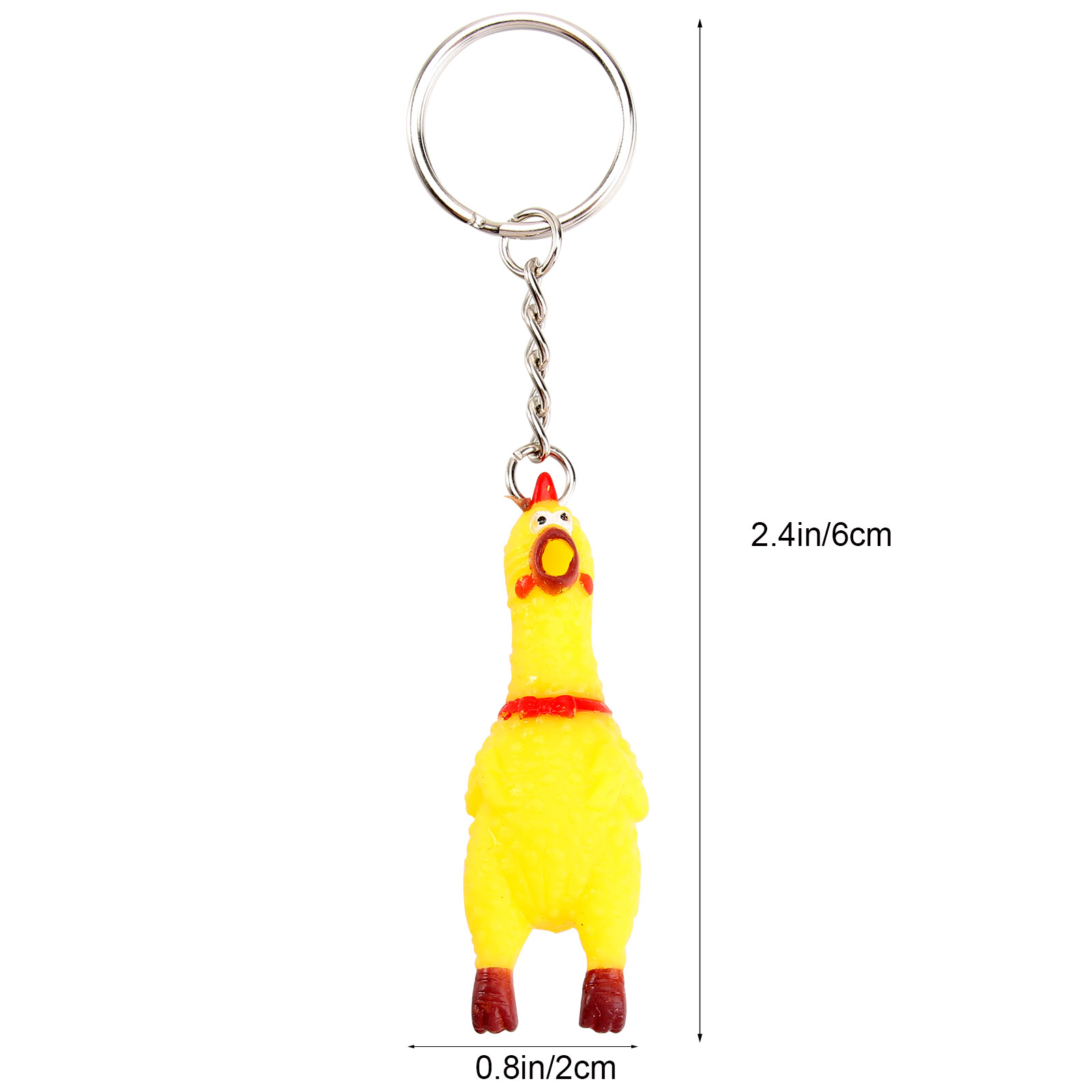 Chicken Keychain Rubber Screaming Squeaking Lanyard Squeeze Squeaky Chain Funny Pendant Key Keychainscharm Dog Minichains Toy
