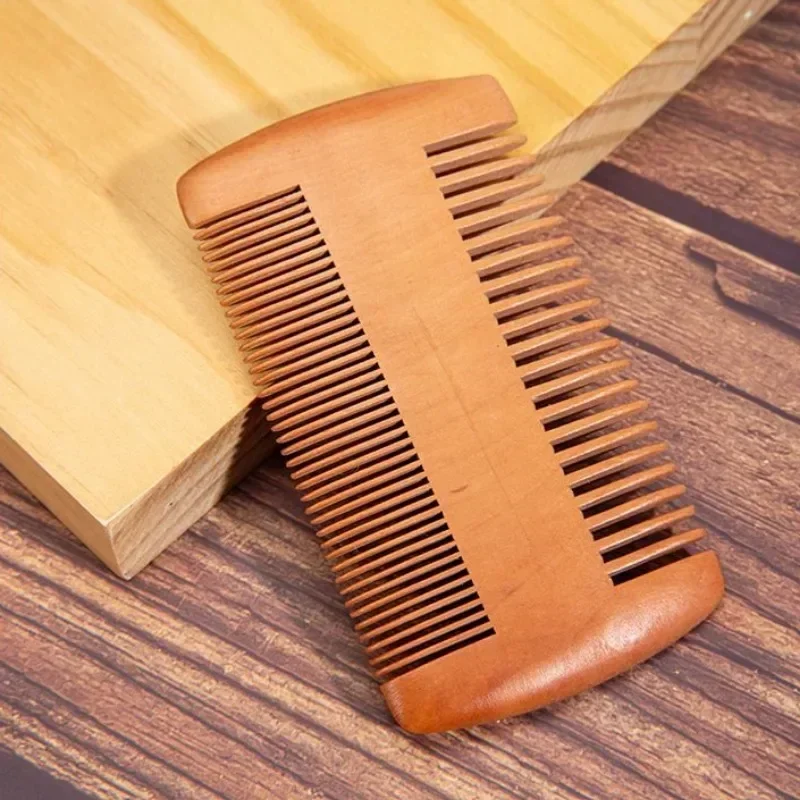 Peine de barba de madera para hombres, cepillo de pelo de bigote, dientes gruesos finos, bálsamos de barba perfectos, aceites esenciales, peines